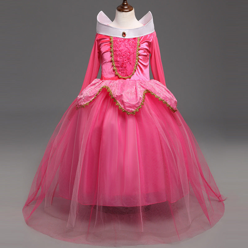 Girls Timeless Solid Princess Dress for Special Occasions