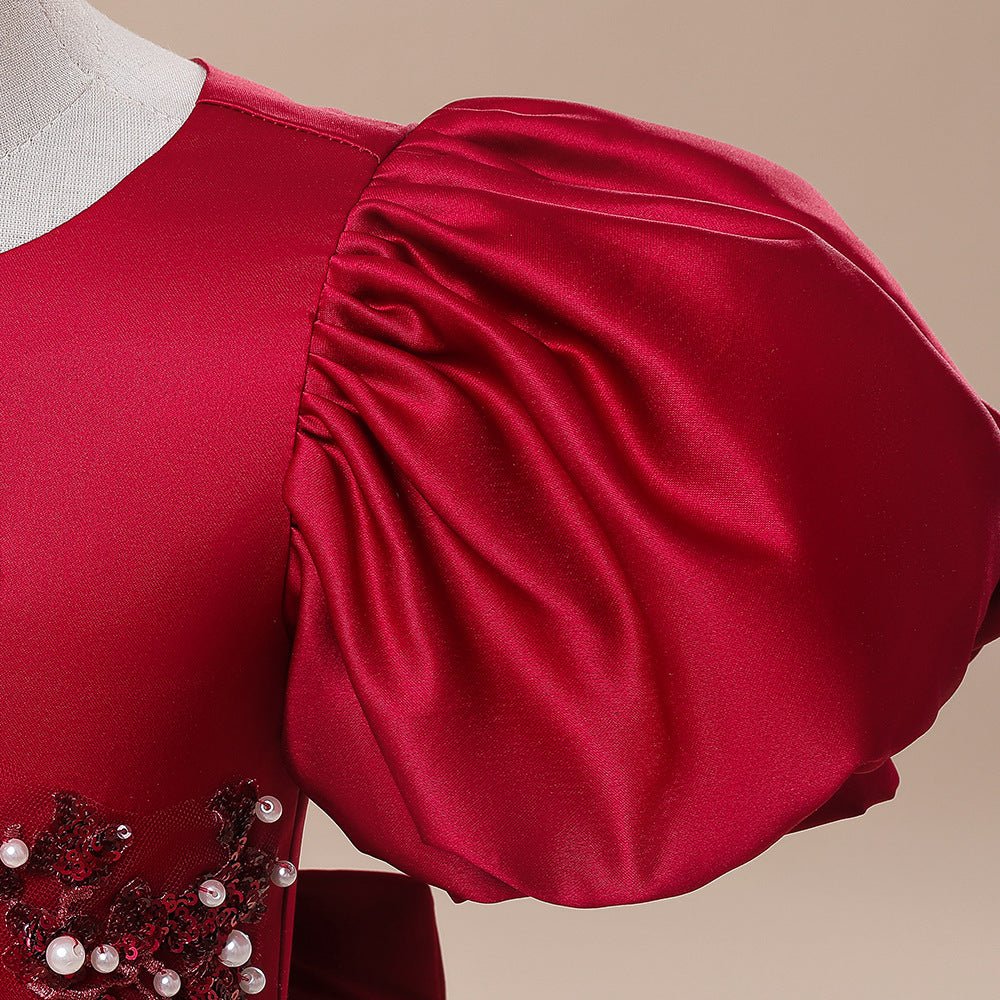 “RoyalBloom Puff Sleeve Princess Dress ✨” - MagicWhisper Boutique