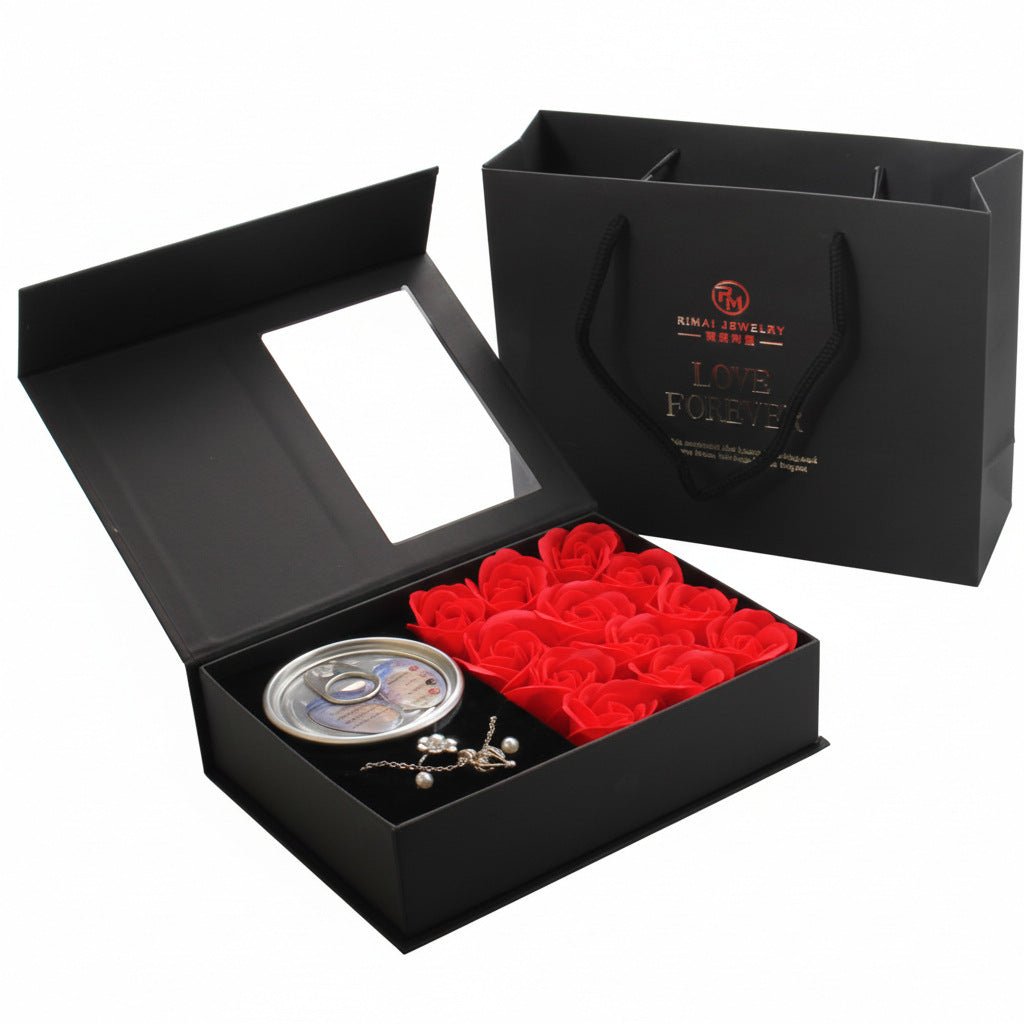 Elegant Pearl Pendant with Soap Flower Gift Set - MagicWhisper Boutique