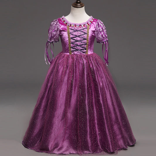 Girls Timeless Solid Princess Dress for Special Occasions