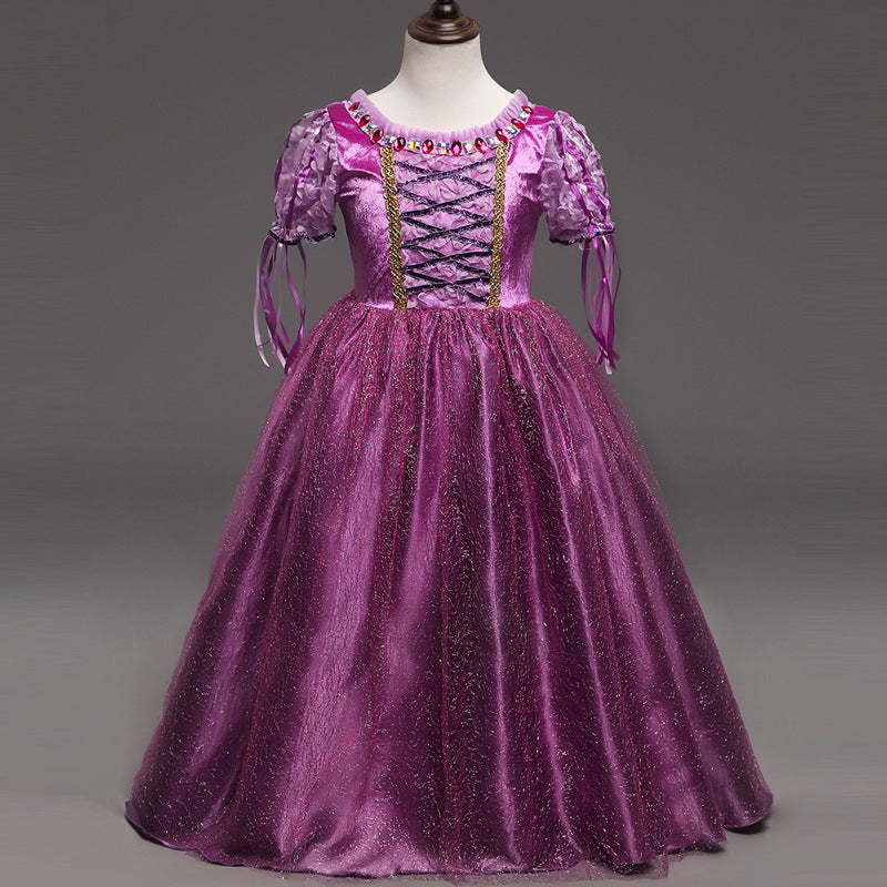 Girls Timeless Solid Princess Dress for Special Occasions