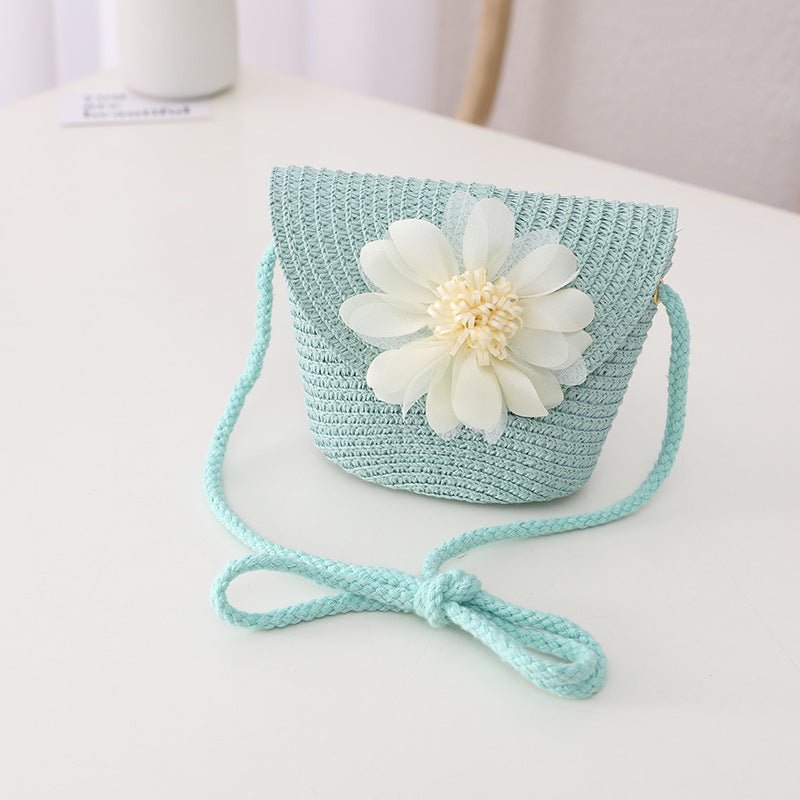 Children's Summer Sunshade Flower Princess Straw Hat Backpack Set - MagicWhisper Boutique