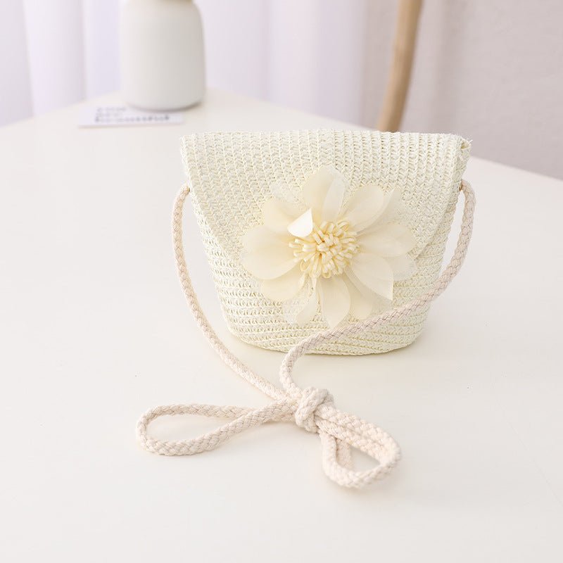 Children's Summer Sunshade Flower Princess Straw Hat Backpack Set - MagicWhisper Boutique