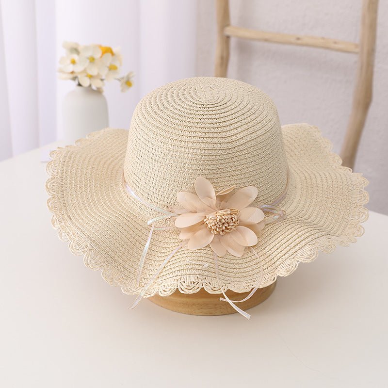 Children's Summer Sunshade Flower Princess Straw Hat Backpack Set - MagicWhisper Boutique
