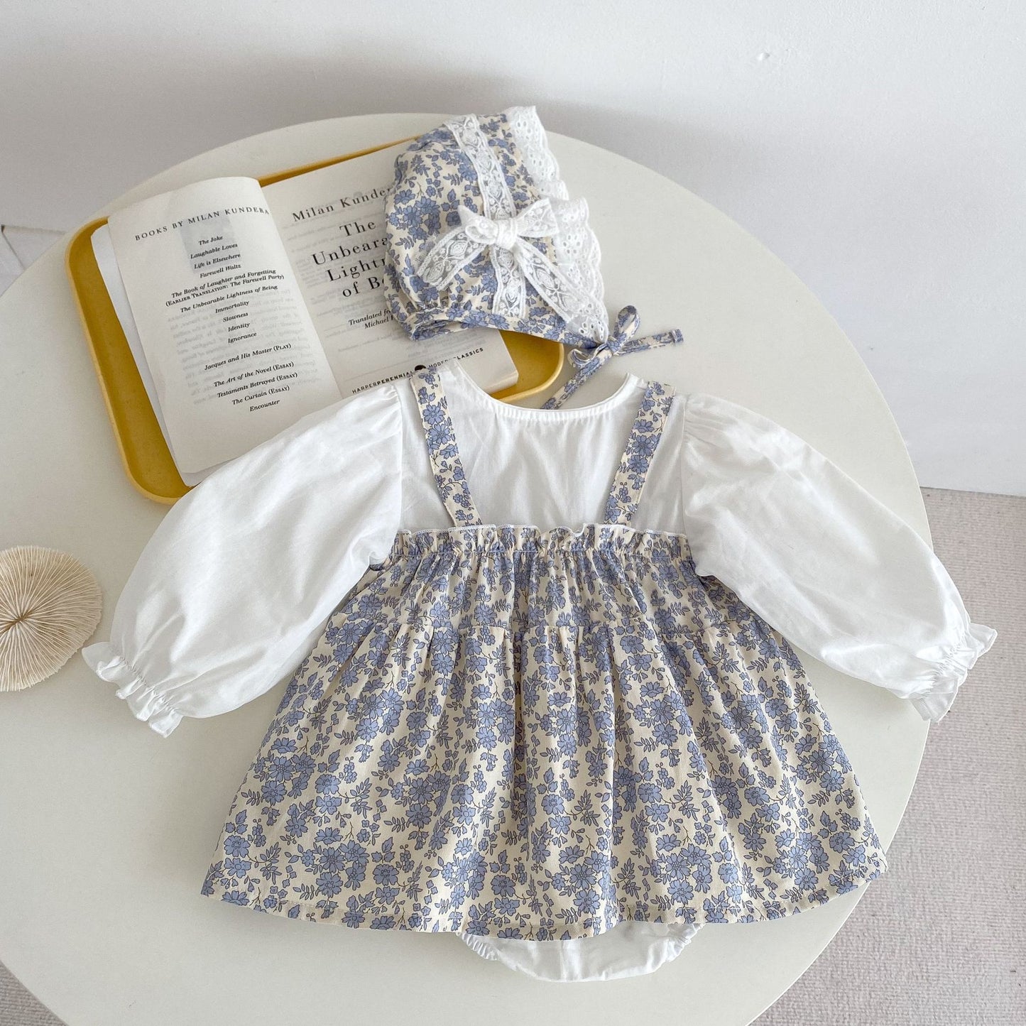 One Month Old Baby Little Floral Princess Fake Two Triangle Rompers - MagicWhisper Boutique