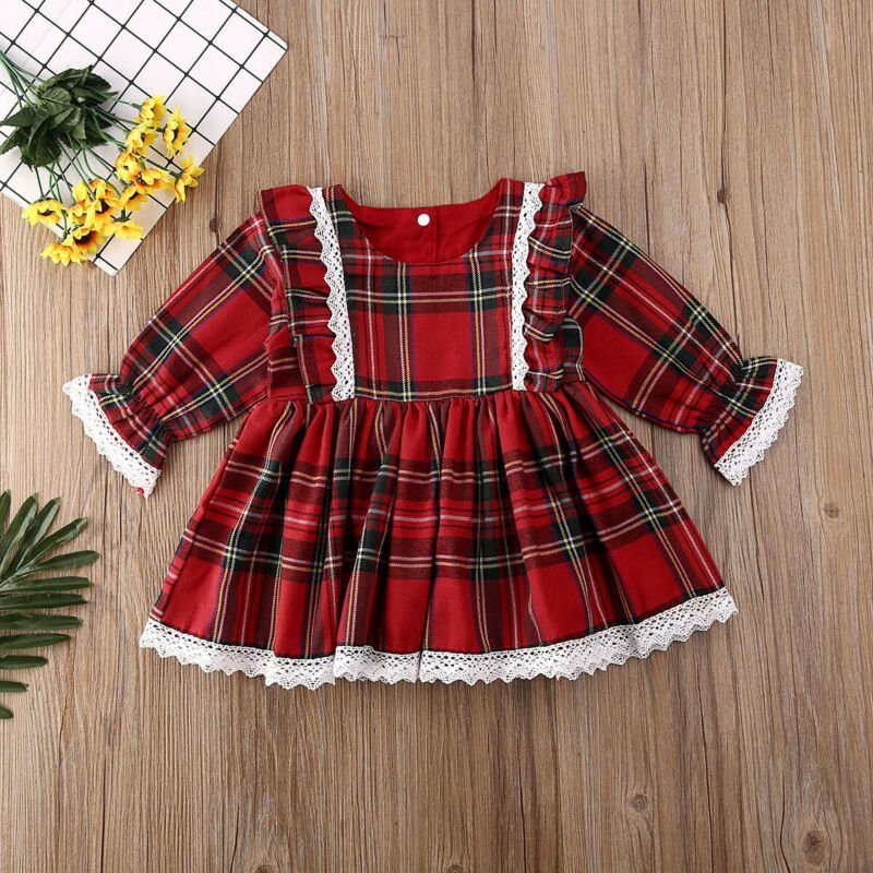 Christmas Red Dress Toddler Baby Kid Girls Lace - MagicWhisper Boutique