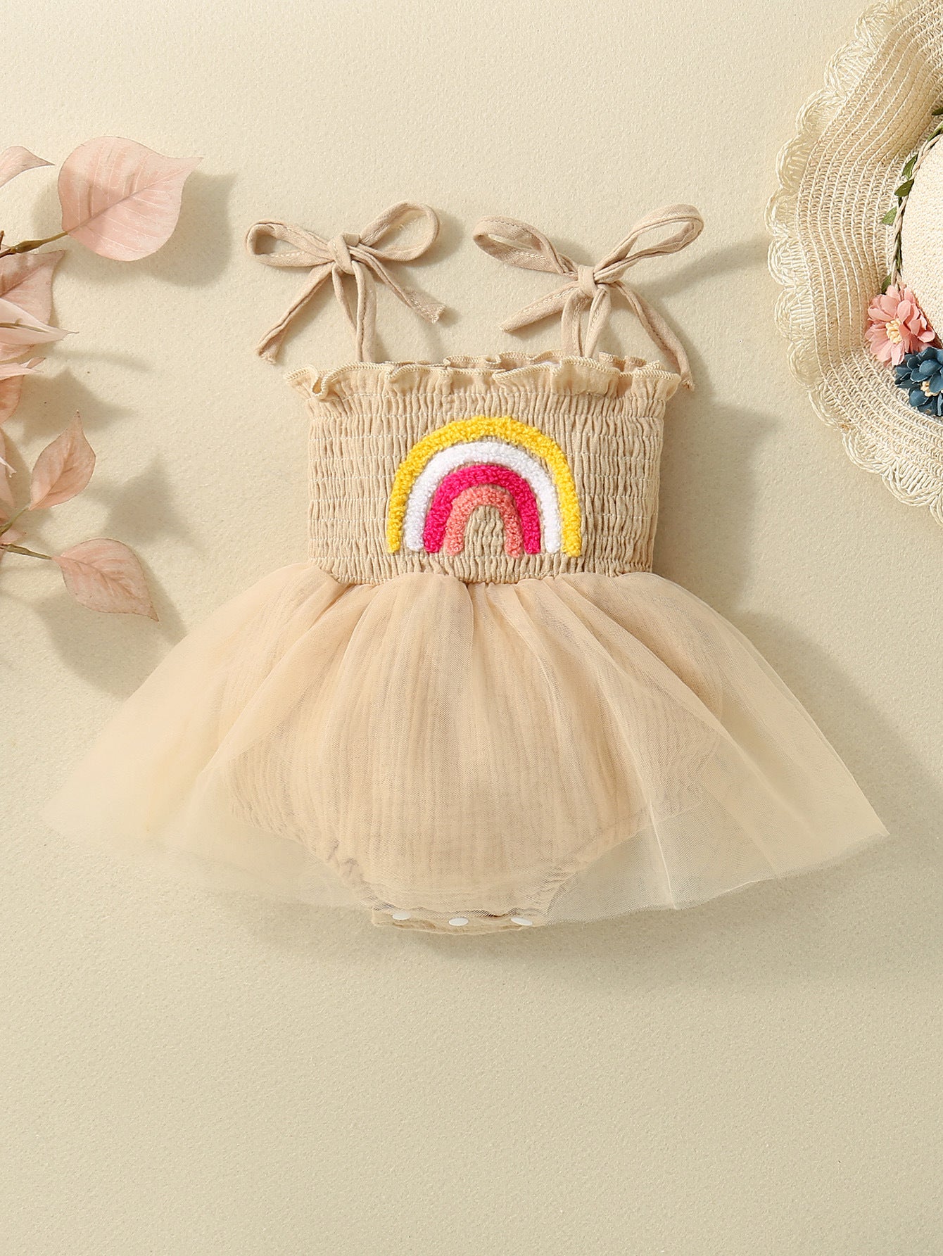 Sweet Rainbow Towel Embroidery Princess Dress - MagicWhisper Boutique