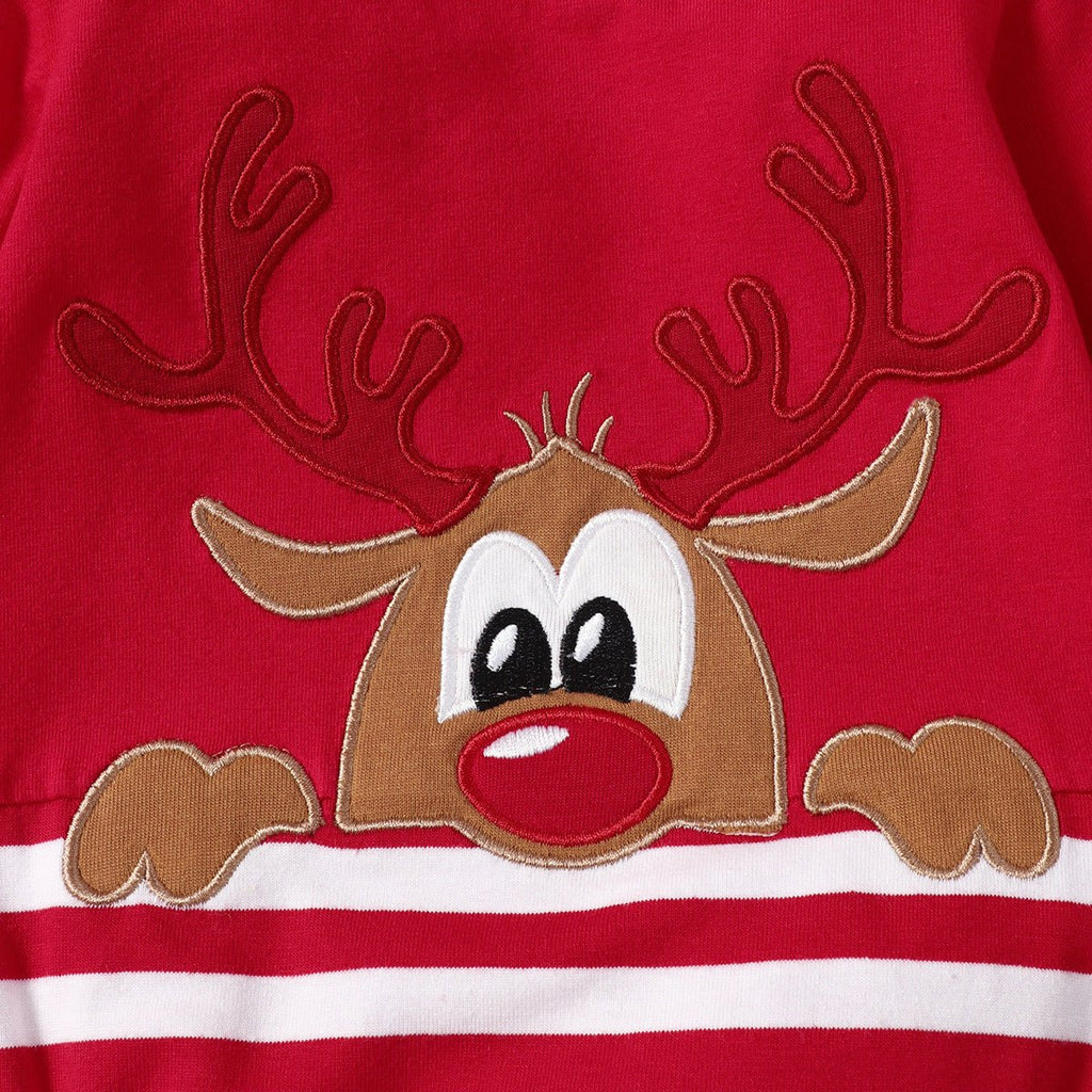 Kids Christmas Elk Striped Hat Set - MagicWhisper Boutique