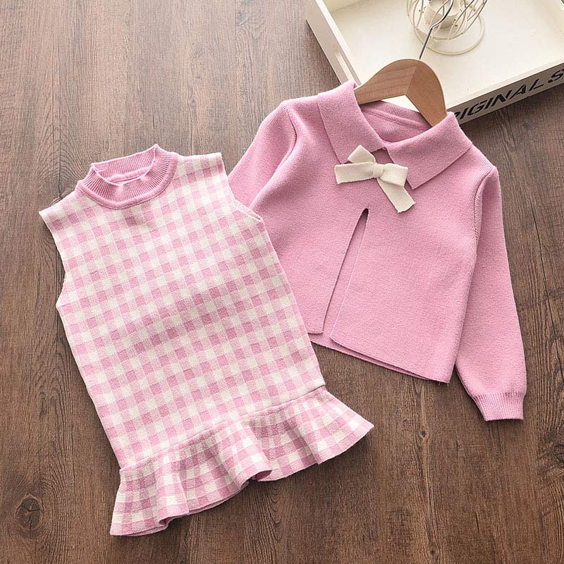 “Spring Princess Bow Outfit – Sweater & Skirt Set” - MagicWhisper Boutique