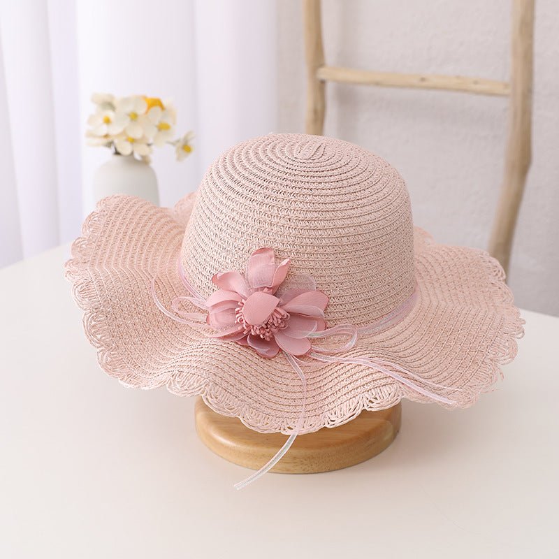 Children's Summer Sunshade Flower Princess Straw Hat Backpack Set - MagicWhisper Boutique