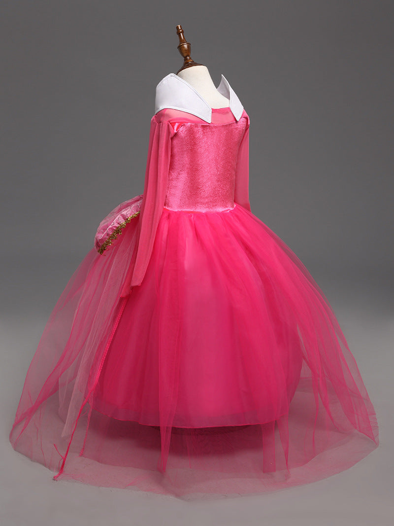 Girls Timeless Solid Princess Dress for Special Occasions
