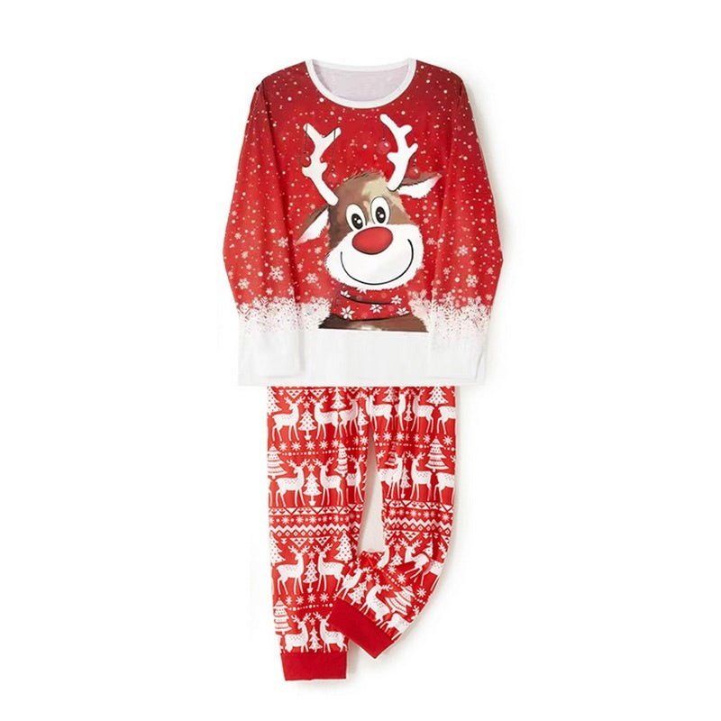 Parent - Child Two - piece Suit Elk Printing Pajamas Suit Homewear - MagicWhisper Boutique