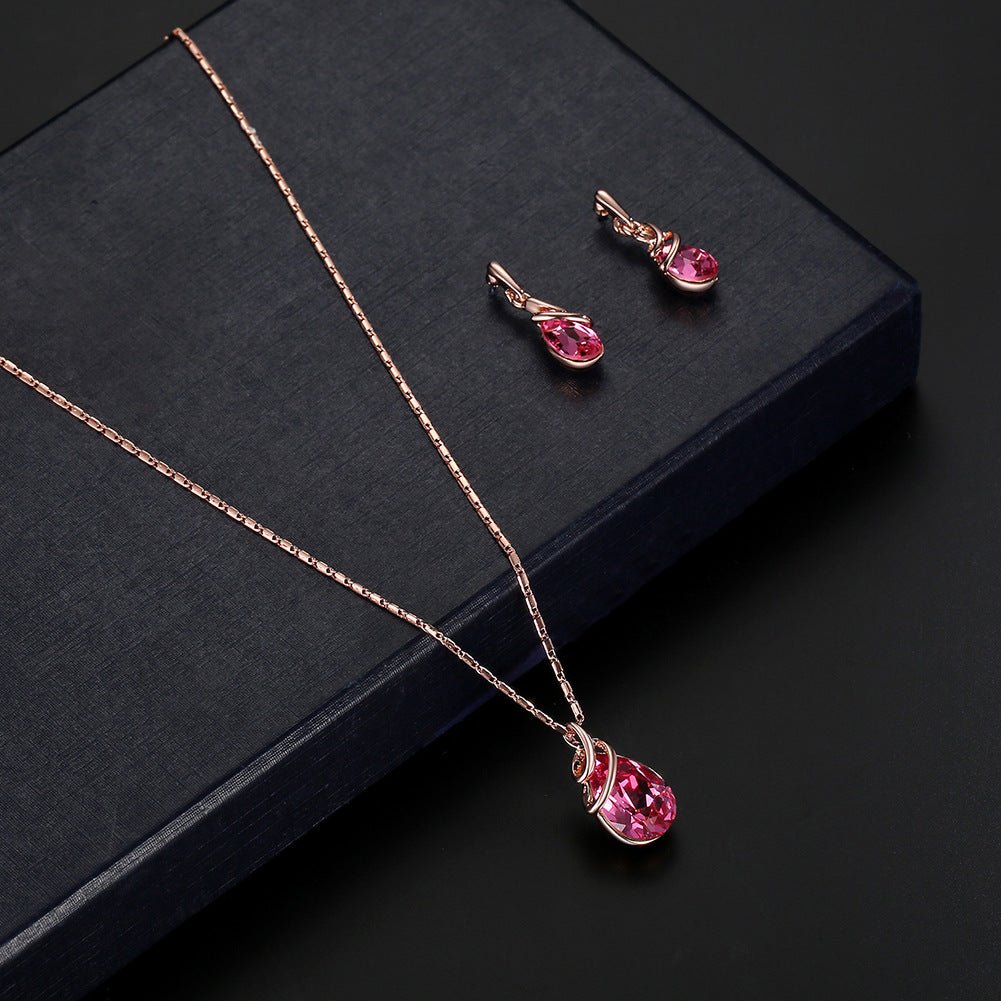 Alloy Gemstone Jewellery Set Necklace - MagicWhisper Boutique