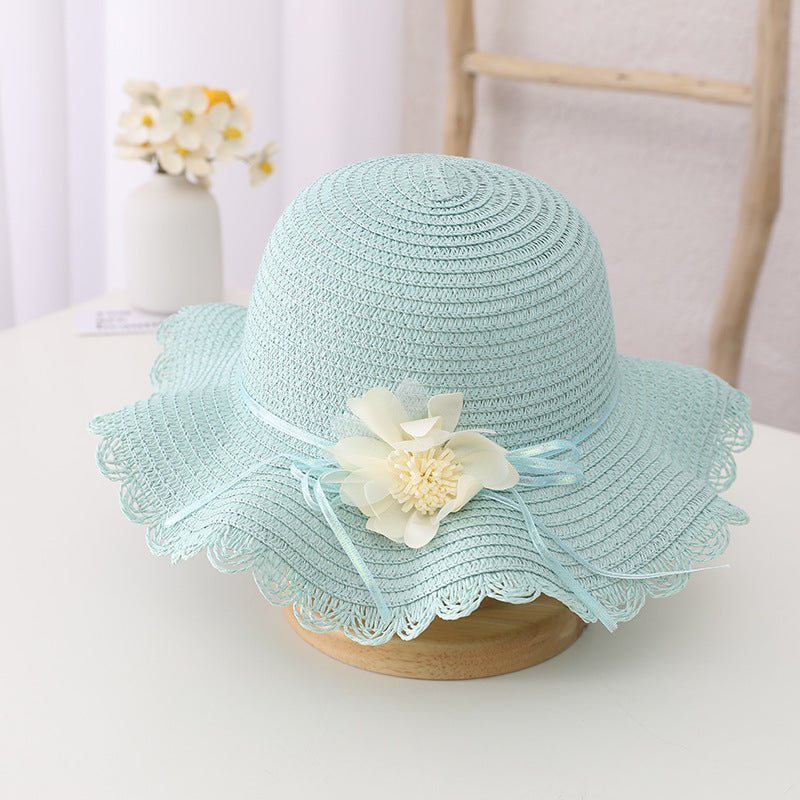 Children's Summer Sunshade Flower Princess Straw Hat Backpack Set - MagicWhisper Boutique