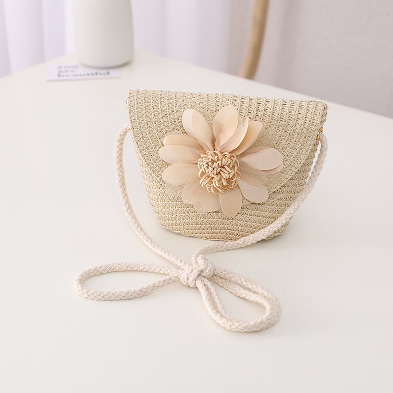 Children's Summer Sunshade Flower Princess Straw Hat Backpack Set - MagicWhisper Boutique