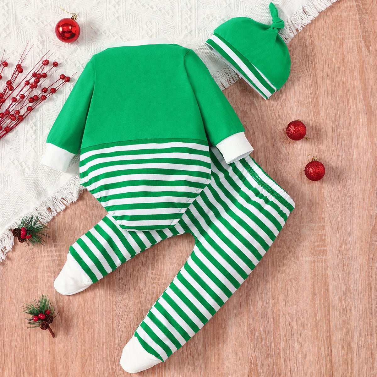 Kids Christmas Elk Striped Hat Set - MagicWhisper Boutique