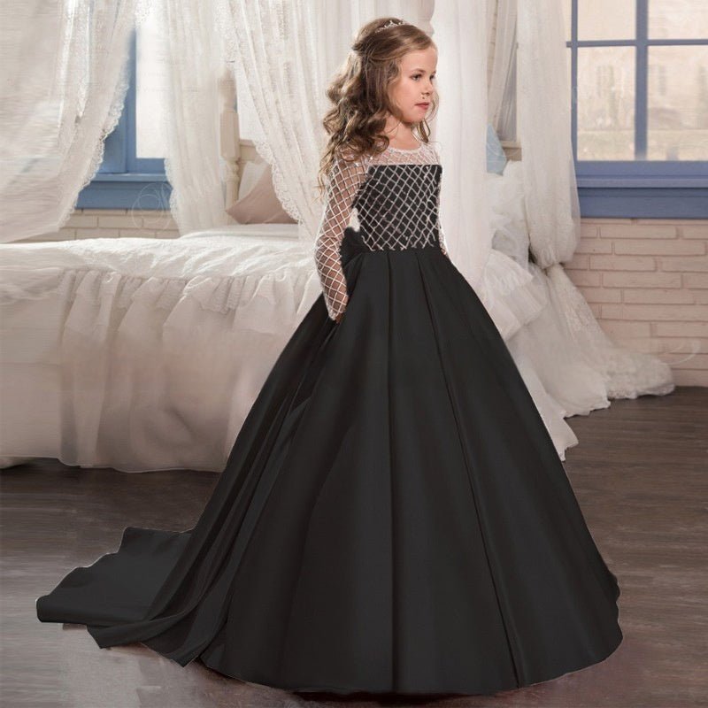 Luxury Lace Trailing Princess Gown for Girls - MagicWhisper Boutique