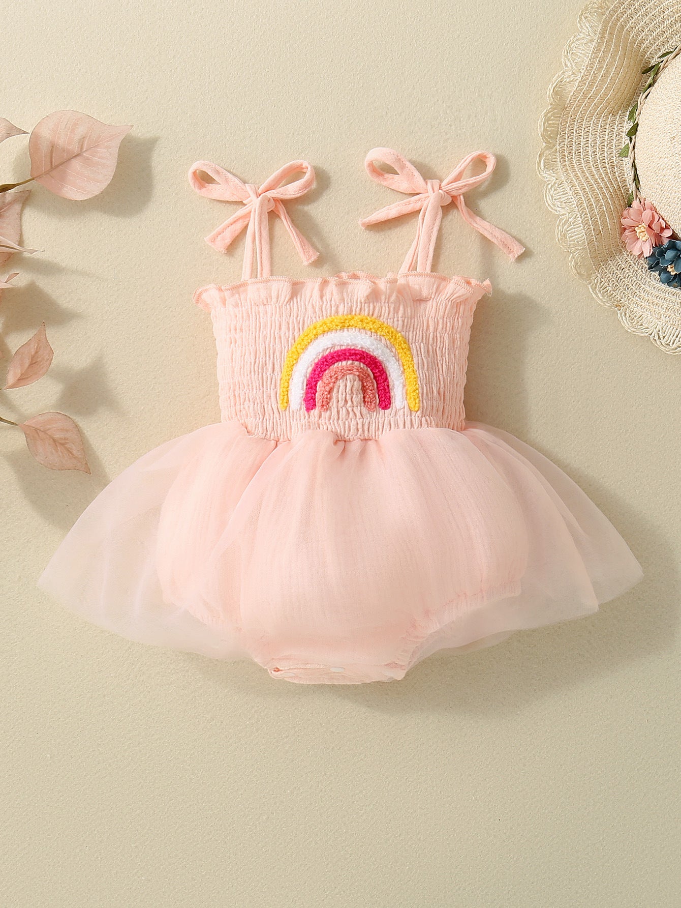 Sweet Rainbow Towel Embroidery Princess Dress - MagicWhisper Boutique