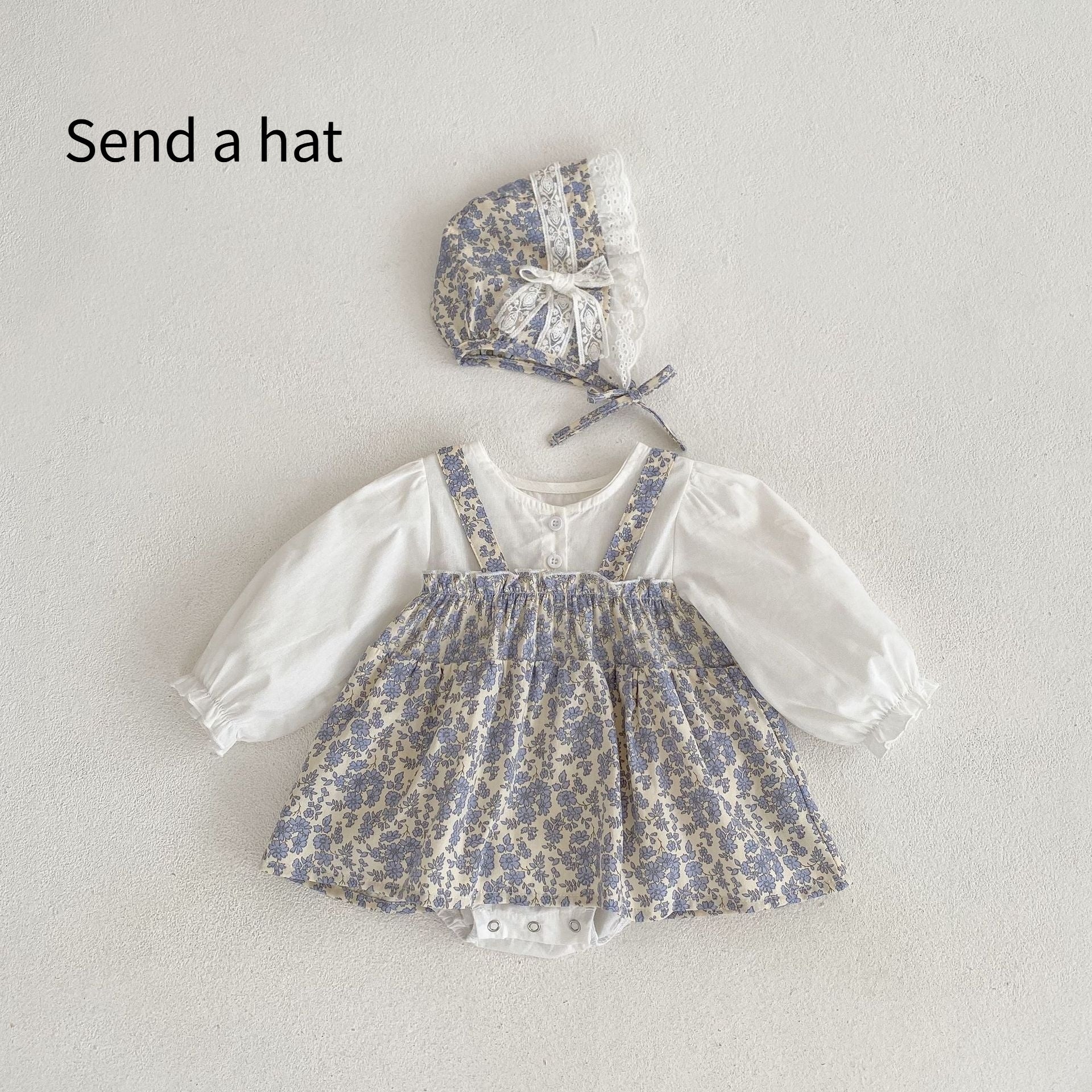 One Month Old Baby Little Floral Princess Fake Two Triangle Rompers - MagicWhisper Boutique