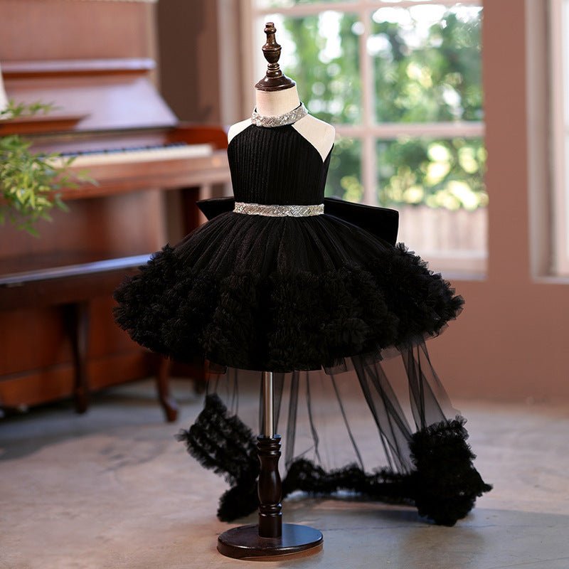 Classic Black Fall Princess Dress for Girls - MagicWhisper Boutique