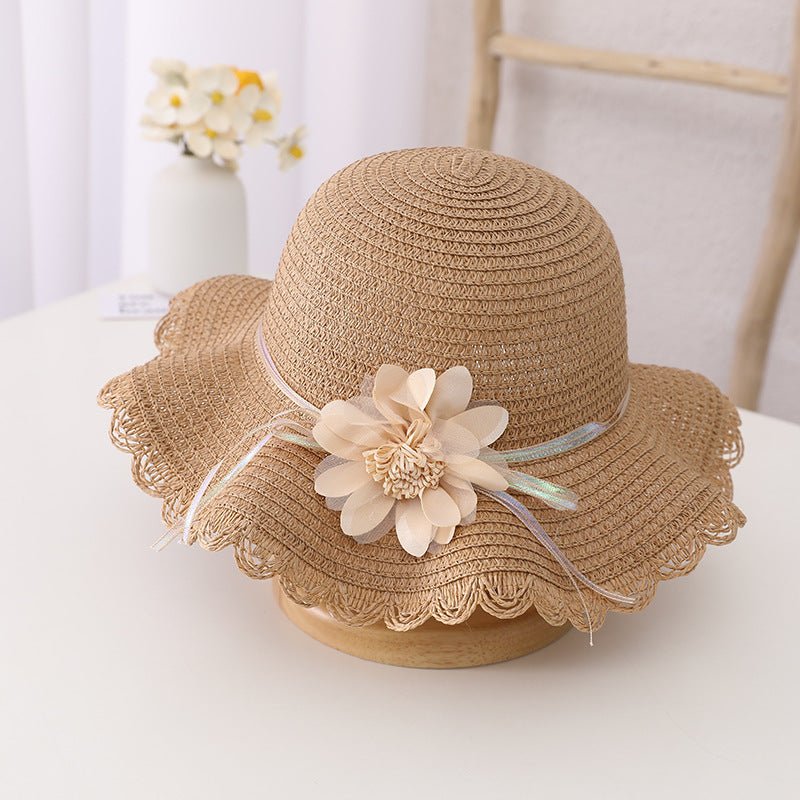 Children's Summer Sunshade Flower Princess Straw Hat Backpack Set - MagicWhisper Boutique