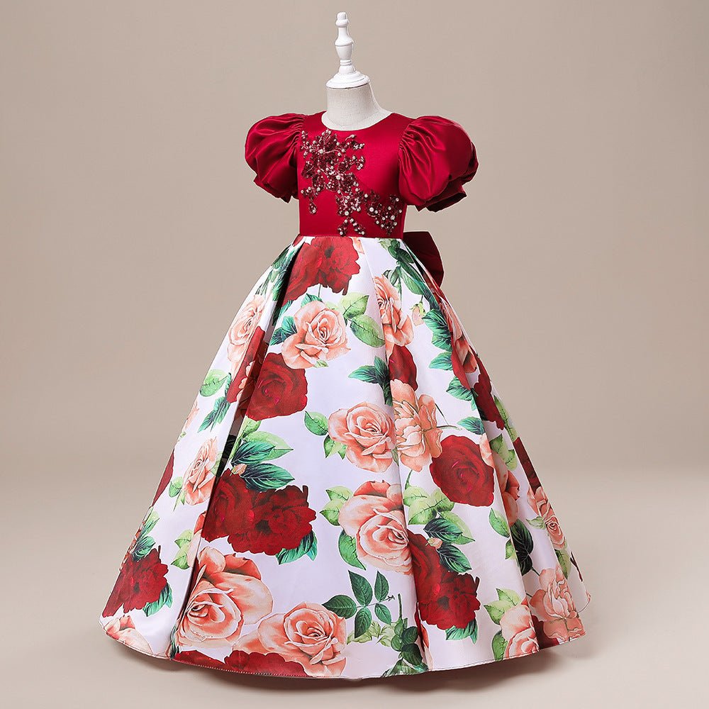 “RoyalBloom Puff Sleeve Princess Dress ✨” - MagicWhisper Boutique