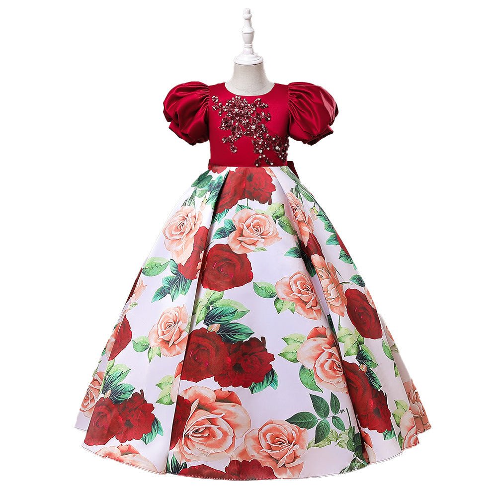 “RoyalBloom Puff Sleeve Princess Dress ✨” - MagicWhisper Boutique