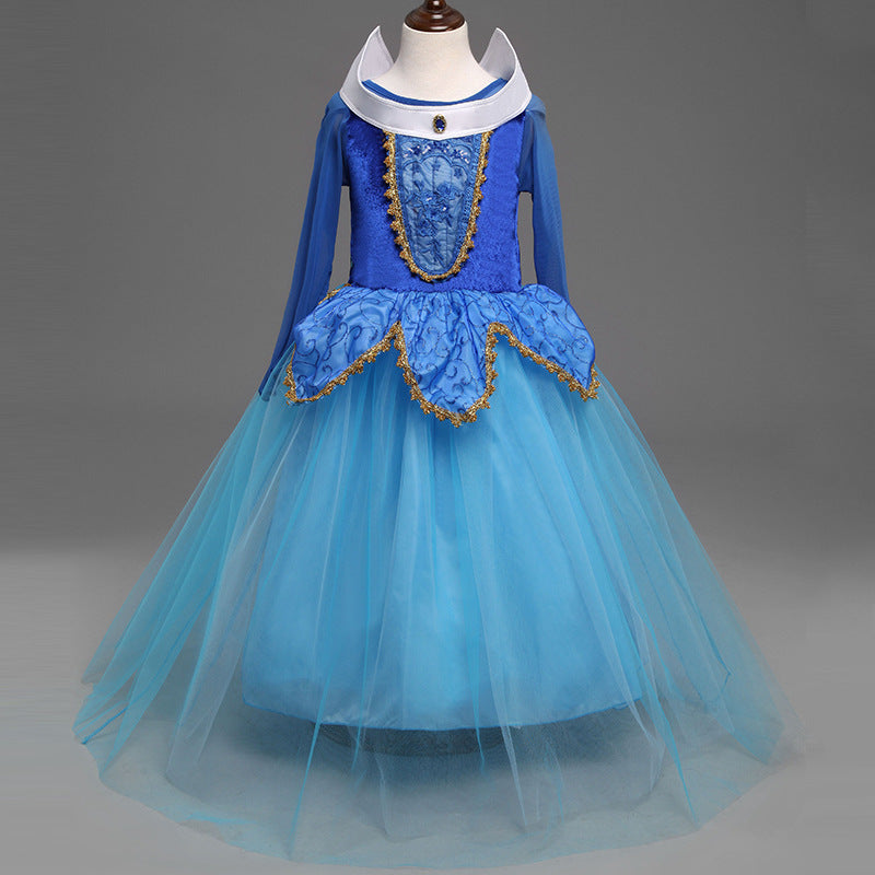 Girls Timeless Solid Princess Dress for Special Occasions