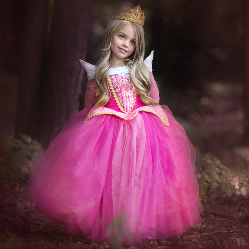 Girls Timeless Solid Princess Dress for Special Occasions