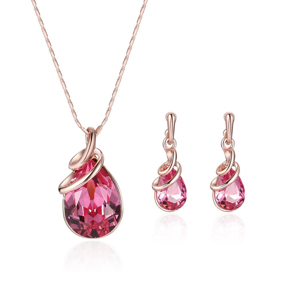 Alloy Gemstone Jewellery Set Necklace - MagicWhisper Boutique