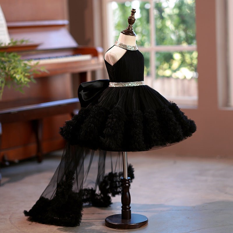 Classic Black Fall Princess Dress for Girls - MagicWhisper Boutique